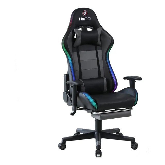 Silla Gamer Ergonómica Con Luz Rgb Reclinable P/escritorio Color Negro Xiird RGB