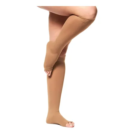 Meia 3/4 Alta Compressão 20-30 Mmhg Sem Ponteira Kendall Mel Liso M