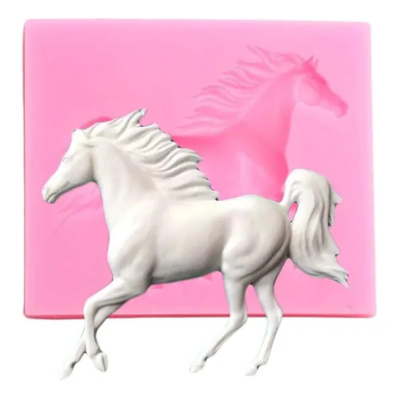 Molde Silicona Caballo Corcel M1 Fondant Color Rosa