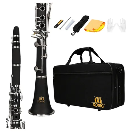 Clarinete Em Si Bemol 17 Chaves Niquelada Ccb Konig
