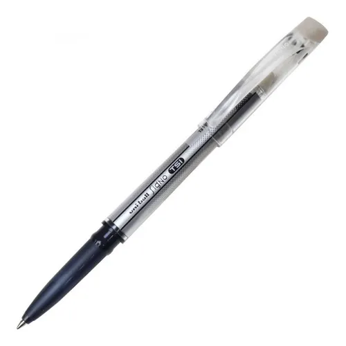 Bolígrafo borrable Uniball Signo Tsi, negro, color de tinta: negro, color exterior: gris