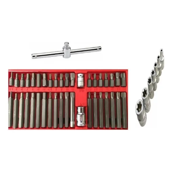 Jogo Chave Bits Allen Multidentada Torx Pito Soq Fêmea+cabo