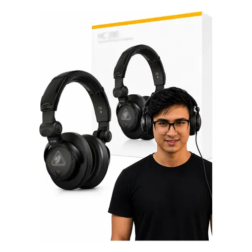 Fone de ouvido on-ear Behringer HPX4000 preto | Frete grátis