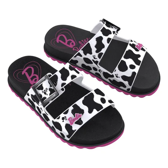 Sandalias Deluxe Barbie Blanco Negro Niña