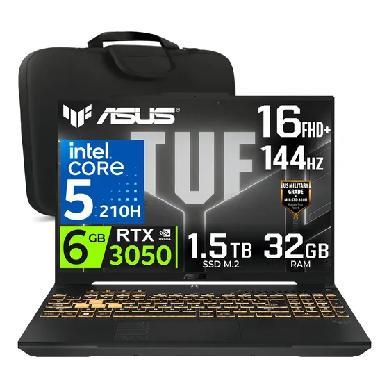 Laptop Asus Tuf Gaming F16, Core 5, 32gb, 1.5tb Ssd, Rtx3050 Color Mecha Gray | Cuotas sin interés