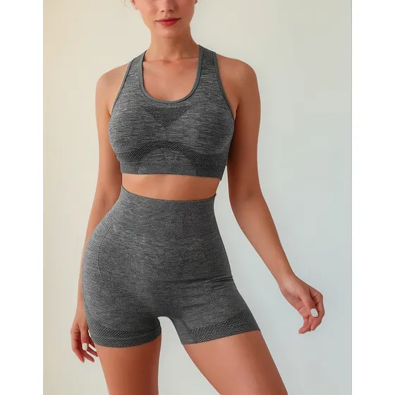 Conjunto Short Dama Levanta Cola Pushup Control + Crop Top
