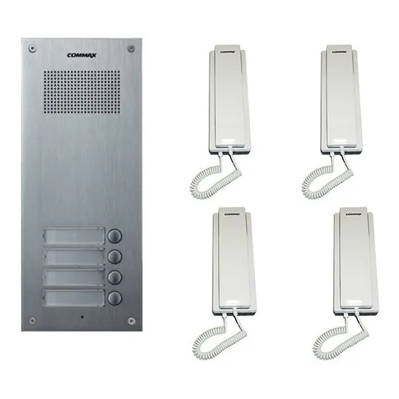 Portero Commax 4 Departamentos Modelo 4um + 4 Tel + Fuente