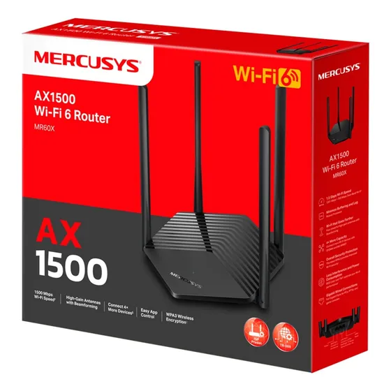 Router Mercusys Mr60x Gigabit Wifi6 Ax1500 Doble Banda Mesh