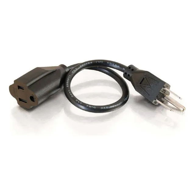 Cable De Extensión De Poder 18 Awg Nema 5-15p A Nema 5-15r