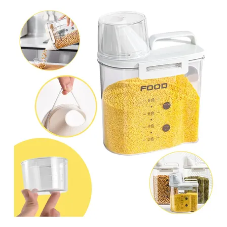 Pote Hermético Acrílico 1l Bico Dosador Transparente Branco