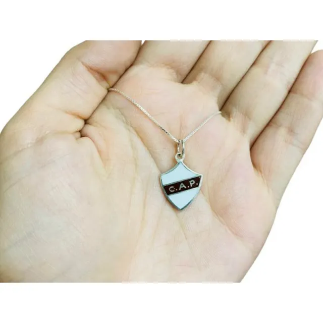 Cadena Dije Escudo Platense Plata 925 Mediano Futbol 