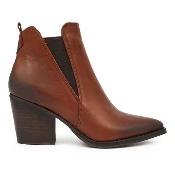 Bota Cuero Briganti Zapato Mujer Taco Botita Goma Mcbo24930