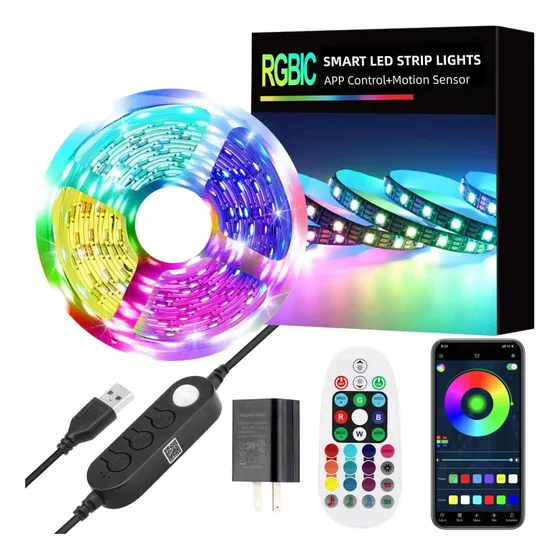 Tira Luz Led Rgb Sensor Movimiento Pixel Sparke Smart Tv Pie