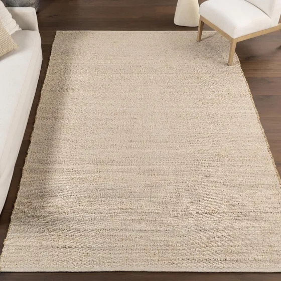 Alfombra De Yute Y Algodón 3x5 Estilo Rústico