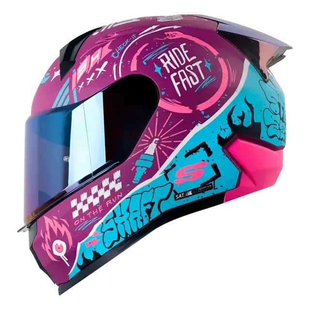 Casco Integral Shaft 560evo Motion V2 Morado M Visor Ir Azul