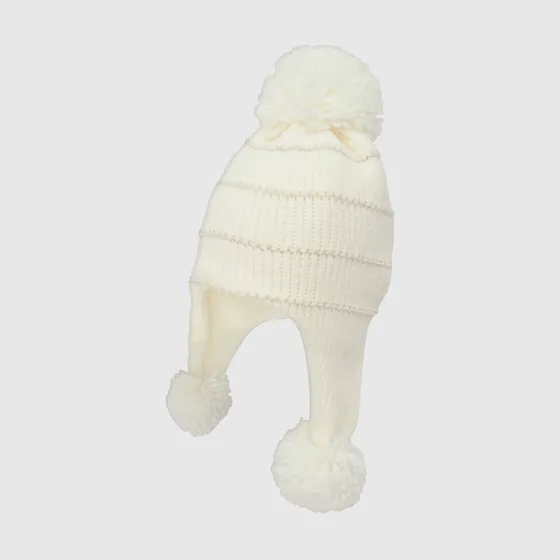 Gorro De Bebé Niña De Chenille Blanco (0 A 9 Meses) Colloky