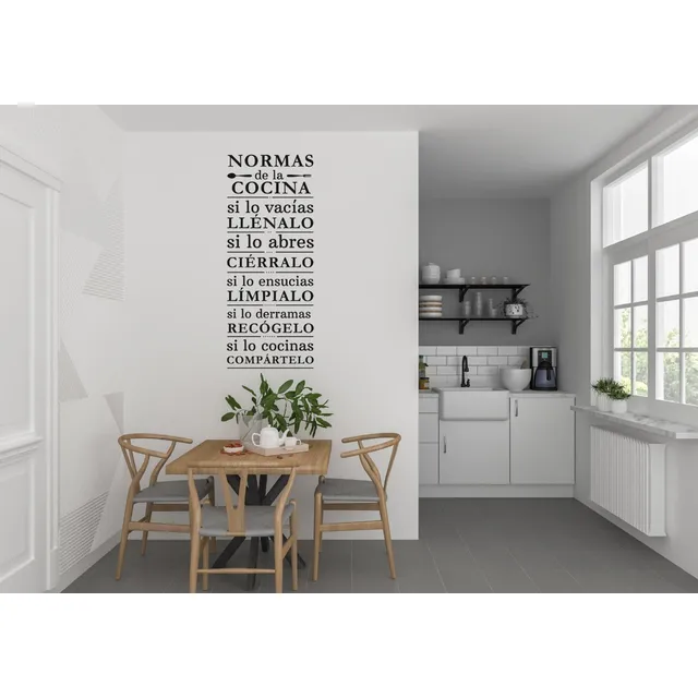 Vinilo Decorativo Cocina Normas Básicas 50x111 | Quotidiano