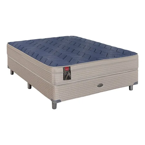 Sommier Y Colchon Springwall Mcb 115 140x190 2 Plazas Color Beige/Azul