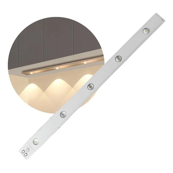 Luminária Led Barra Spot Recarregável S/ Fio Cozinha 60cm Estrutura Branco 127/220v
