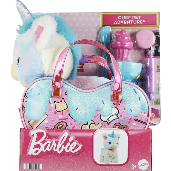 Barbie - Chef Pet Adventure. Cartera, Peluche Y Accesorios