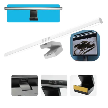 Luminária Barra Led Luz Monitor Mesa Notebook Computador Usb Mesa Cor Branco Diggicom