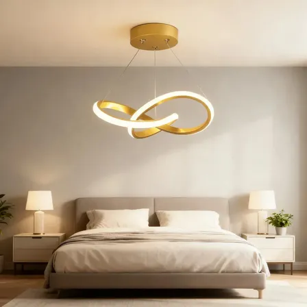 Candeeiro Suspenso Led Moderno, Sala De Estar/quarto, 24 Cm 110v - 220v Dourado