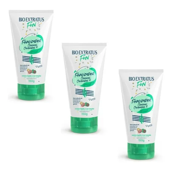 3x Finalizador Fun Crespos E Cacheados 150g Bio Extratus
