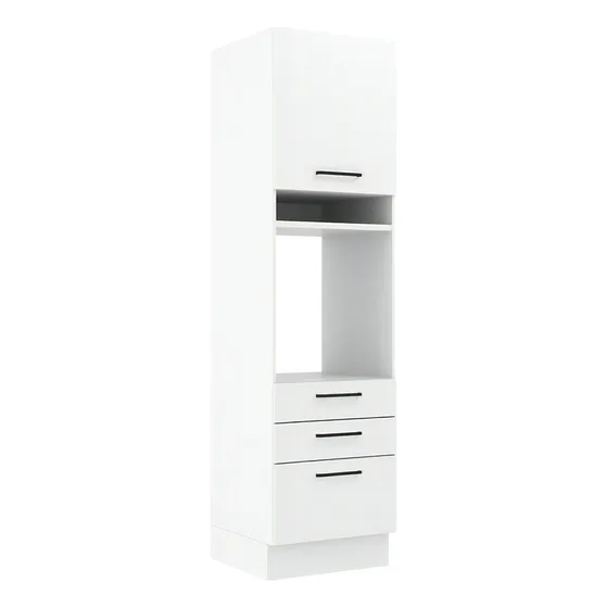Mueble Para Horno Y Microondas Madesa Agata 60 Cm Color Blanco