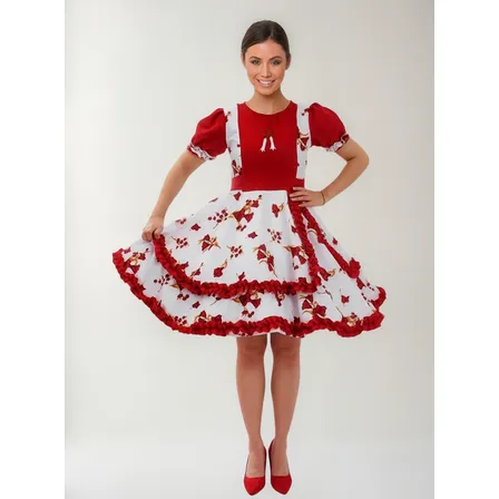 Vestido Huasa Chinita Fechas Patrias Chile Floreados Adulto