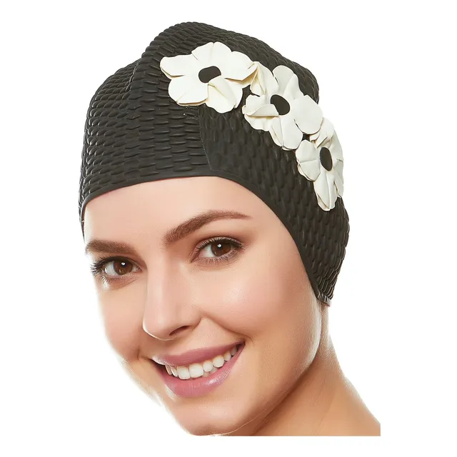 Beemo Gorro Baño Para Dama Diseño Flor Triple Pelo Largo