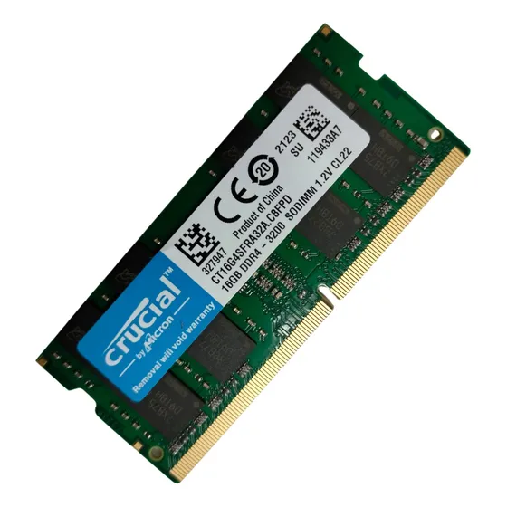 Memória RAM Notebook Ddr4 3200mhz 16gb Cl22 color verde Crucial ct16g4sfra32a sodimm