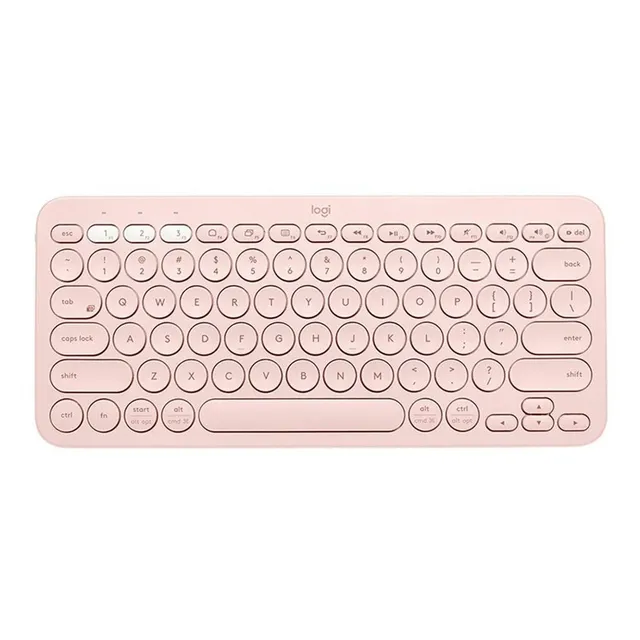 Teclado bluetooth Logitech QWERTY español color rosa