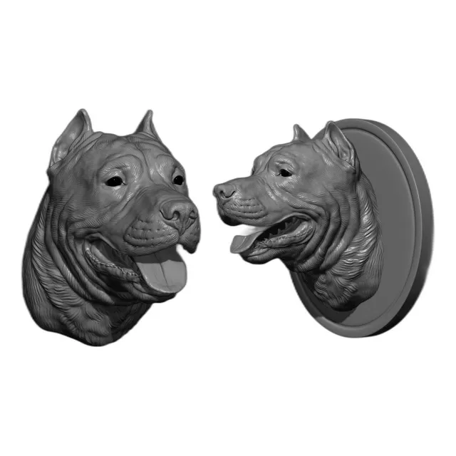 Cabeza De Pitbull Terrier: Artesanía Única Y Original