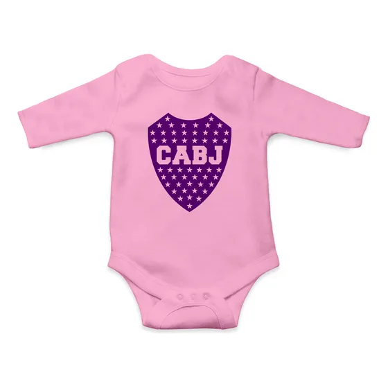 Body Para Bebé Personalizado Boca Juniors Algodon Rosa Ml