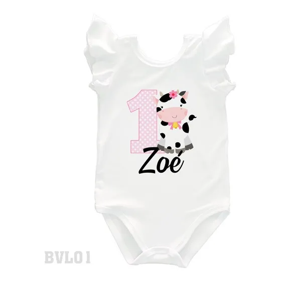 Bodys De Niña Personalizado Vaca Lola Cumpleaño Bebe