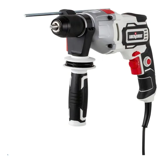Taladro Percutor Eléctrico Ubermann 13 Mm 710 W Color Blanco/Negro