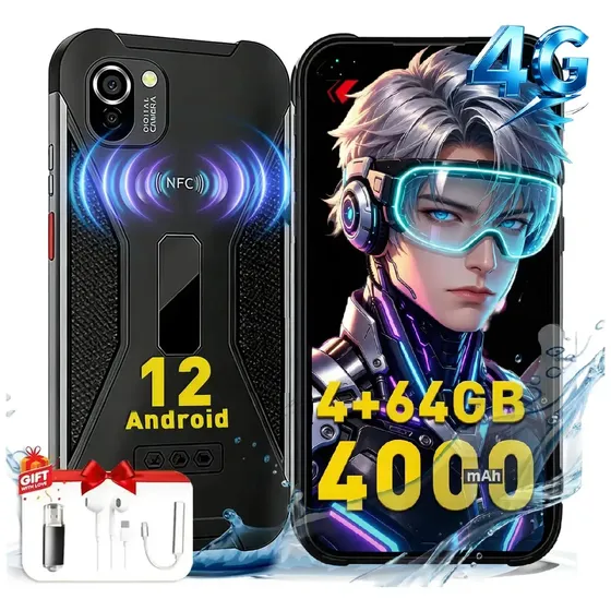 Robusto Celular 4GB+ 64GB Android 12 Dual Sim 5.71" Hd Screen With Gota Smartphone Resistant With Facial Recognition 4000 mah