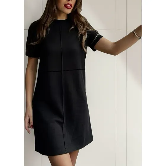 Vestido Corto Lanilla Manga Mujer 
