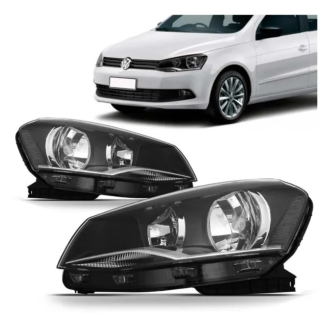Farol Gol Voyage Saveiro G6 15 14 13 12 Máscara Negra Foco Duplo