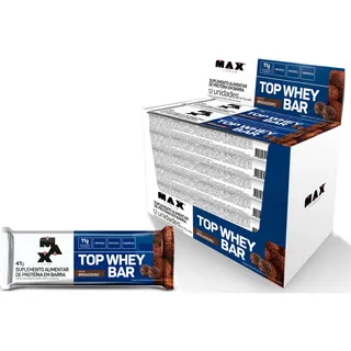 Top Whey Bar - Caixa C/12 Unidades - Max Titanium Sabor Brigadeiro Top Whey Bar - Caixa C/12 Unidades - Max Titanium Sabor Brigadeiro