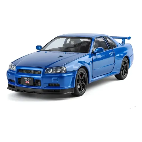 Carro Nissan Skyline Gtr R34 Brian Fast And Furious 1/24 cor azul