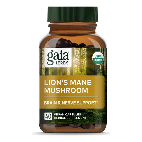 Suplemento Gaia Herbs Lions Mane Mushroom 40 Cápsulas