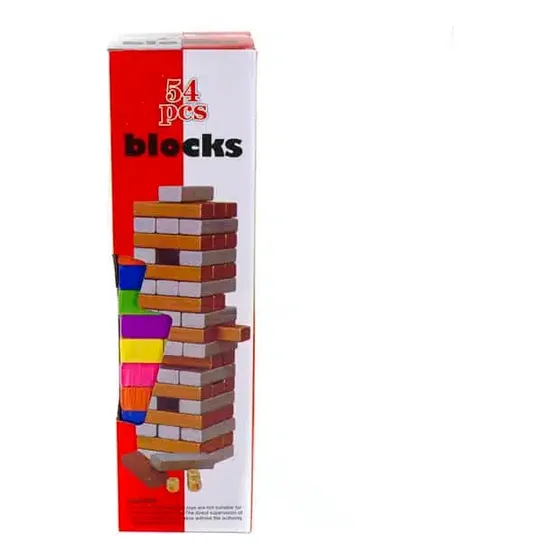Jenga Madera Grande Colores Dados Juego Didáctico Educativos