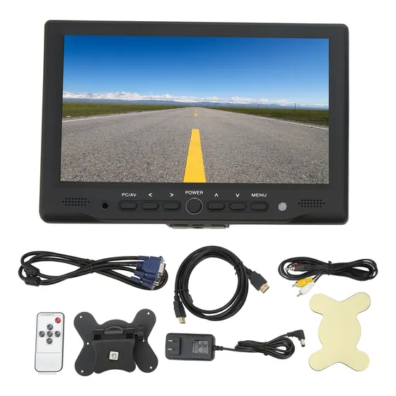Monitor Led De 7 Polegadas Tft Vga Av Dc Hd Interface Multim