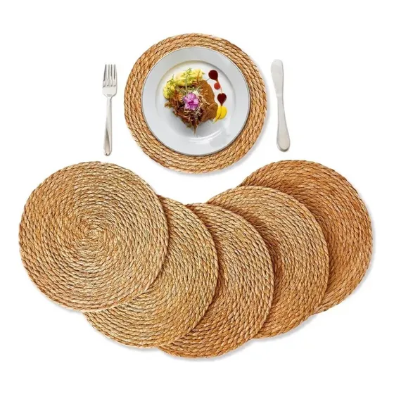 Set 6 Individuales Mantel Fibra Natural Yute 35 Cm Pack 6 Color Beige Lisa