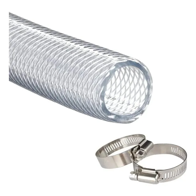 Tubo De Pvc Transparente Flexible Trenzado De Alta Pres...