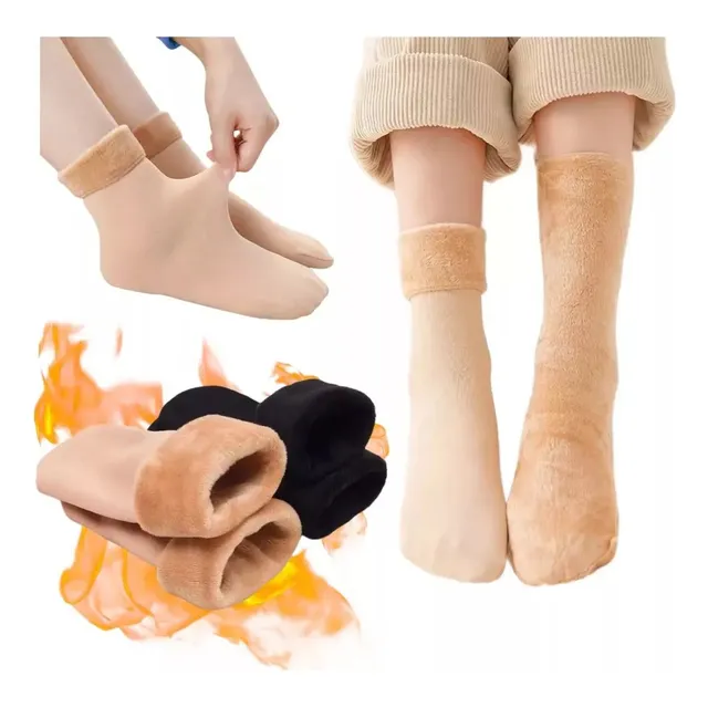 Medias Calcetines Térmicos Suaves Cálidos Mujer Invierno 