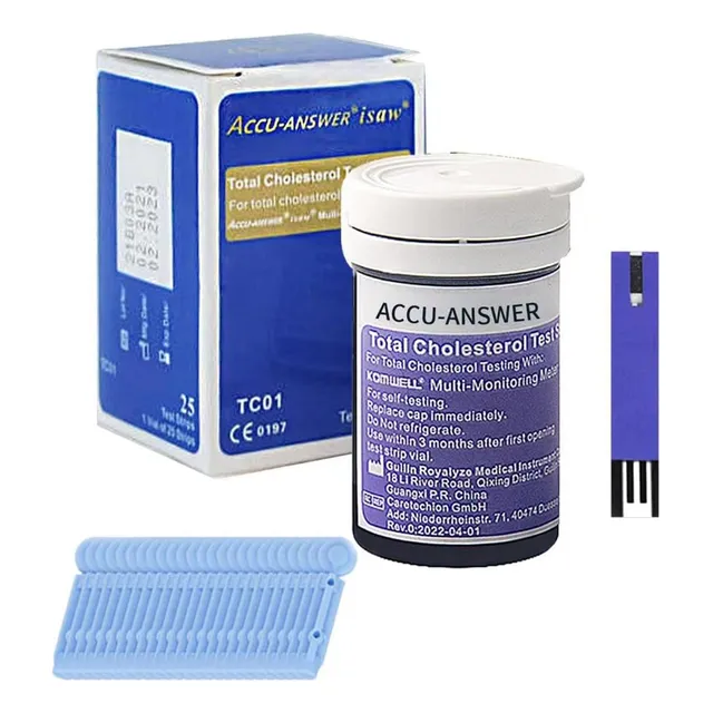 25 Tiras Reactivas De Colesterol Para Medidor Accu-answer 4