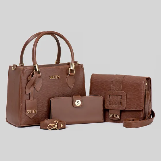 Bolsas Feminina Com Carteira Queima De Estoque Liquidação Cor Marrom
