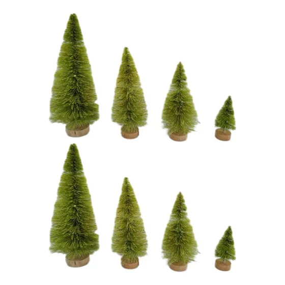 8 Pçs Árvore De Natal Artificial Escova Árvores Mini
